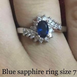 Woman’s blue sapphire ring, size 7